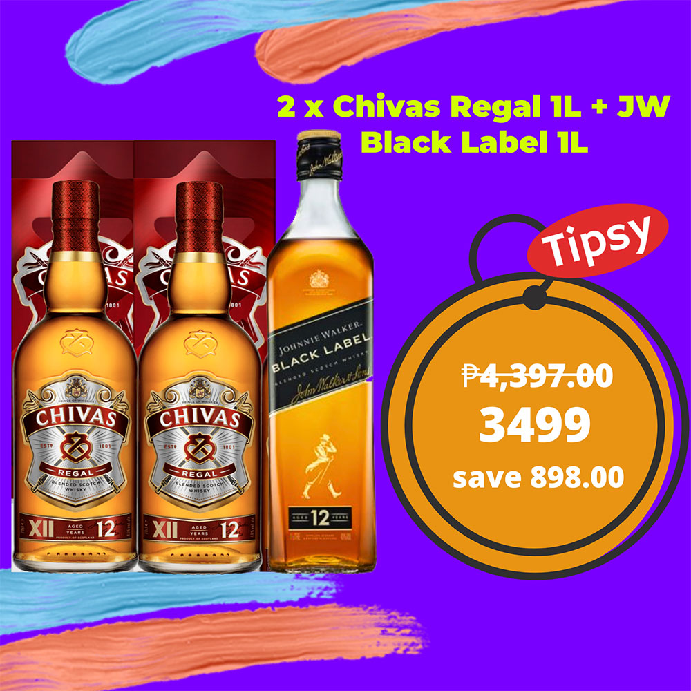 2 x Chivas Regal 1L + Johnnie Walker Black Label 1L