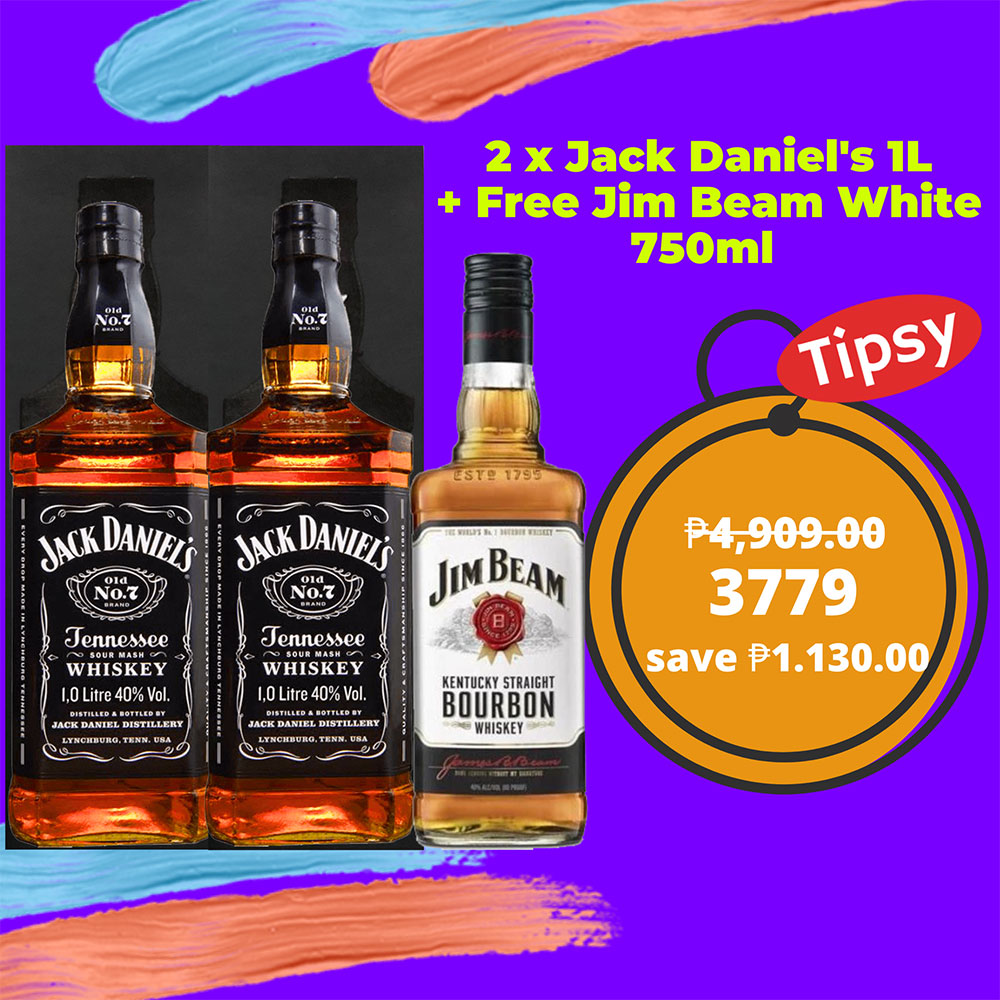 2 x Jack Daniel's 1L + Free Jim Beam White 750ml