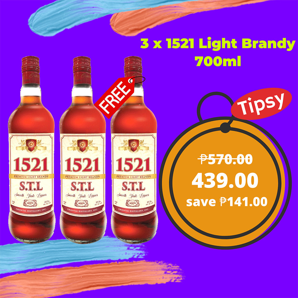 3 x 1521 Light Brandy 700ml