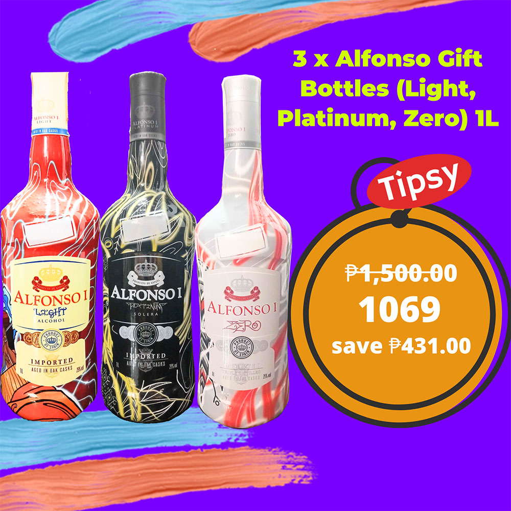 3 x Alfonso Gift Bottles (Light, Platinum, Zero) 1L