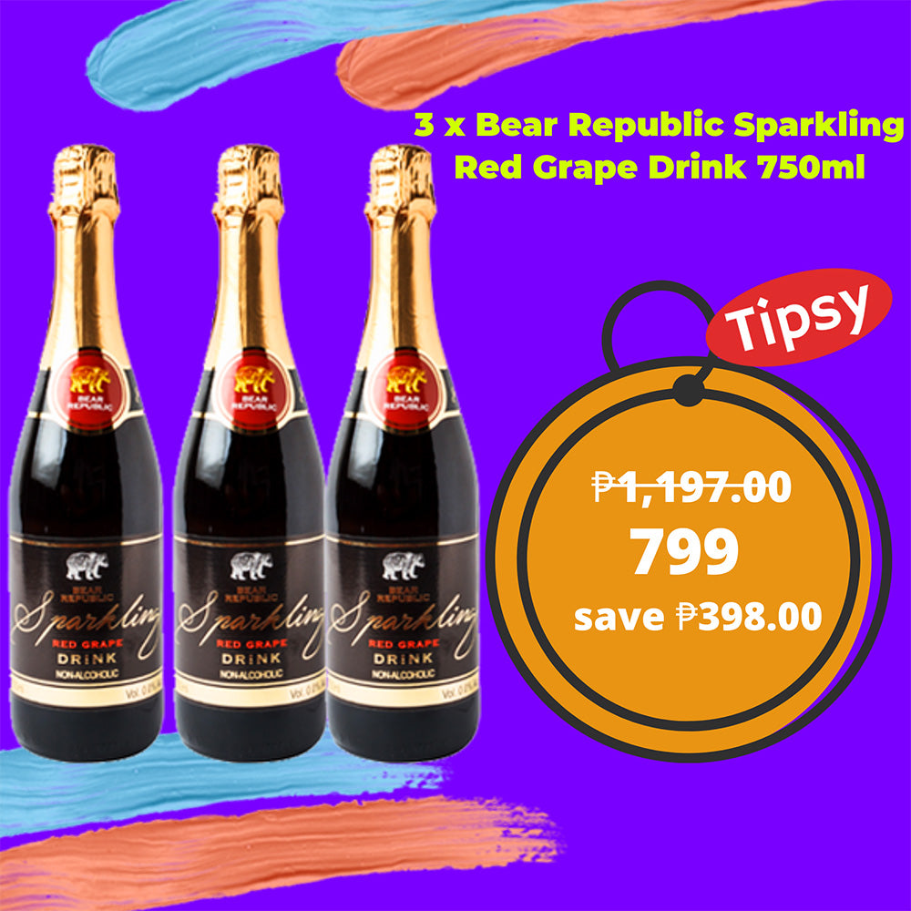 3 x Bear Republic Sparkling Red Grape Drink 750ml