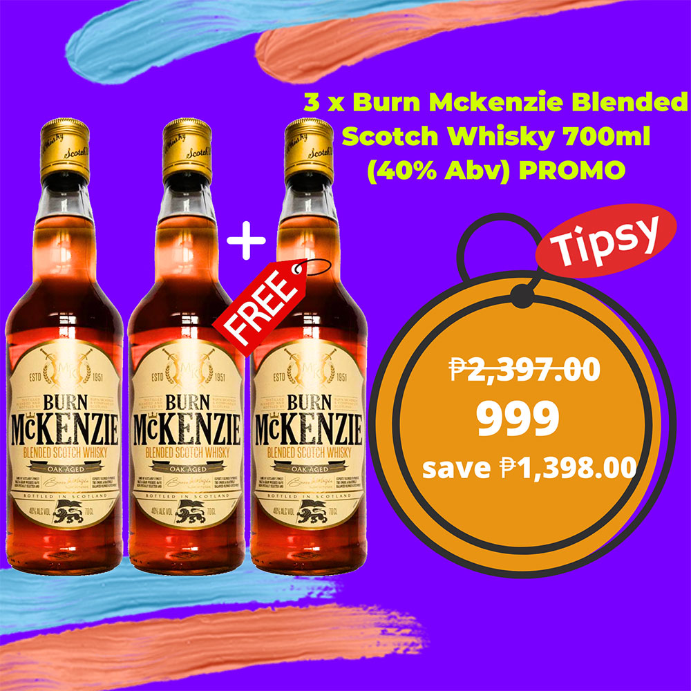 3 x Burn Mckenzie Blended Scotch Whisky 700ml (40% Abv) PROMO