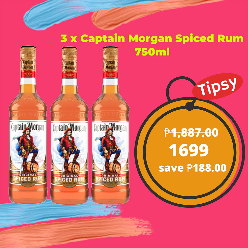 3 x Captain Morgan Spiced Rum 750ml