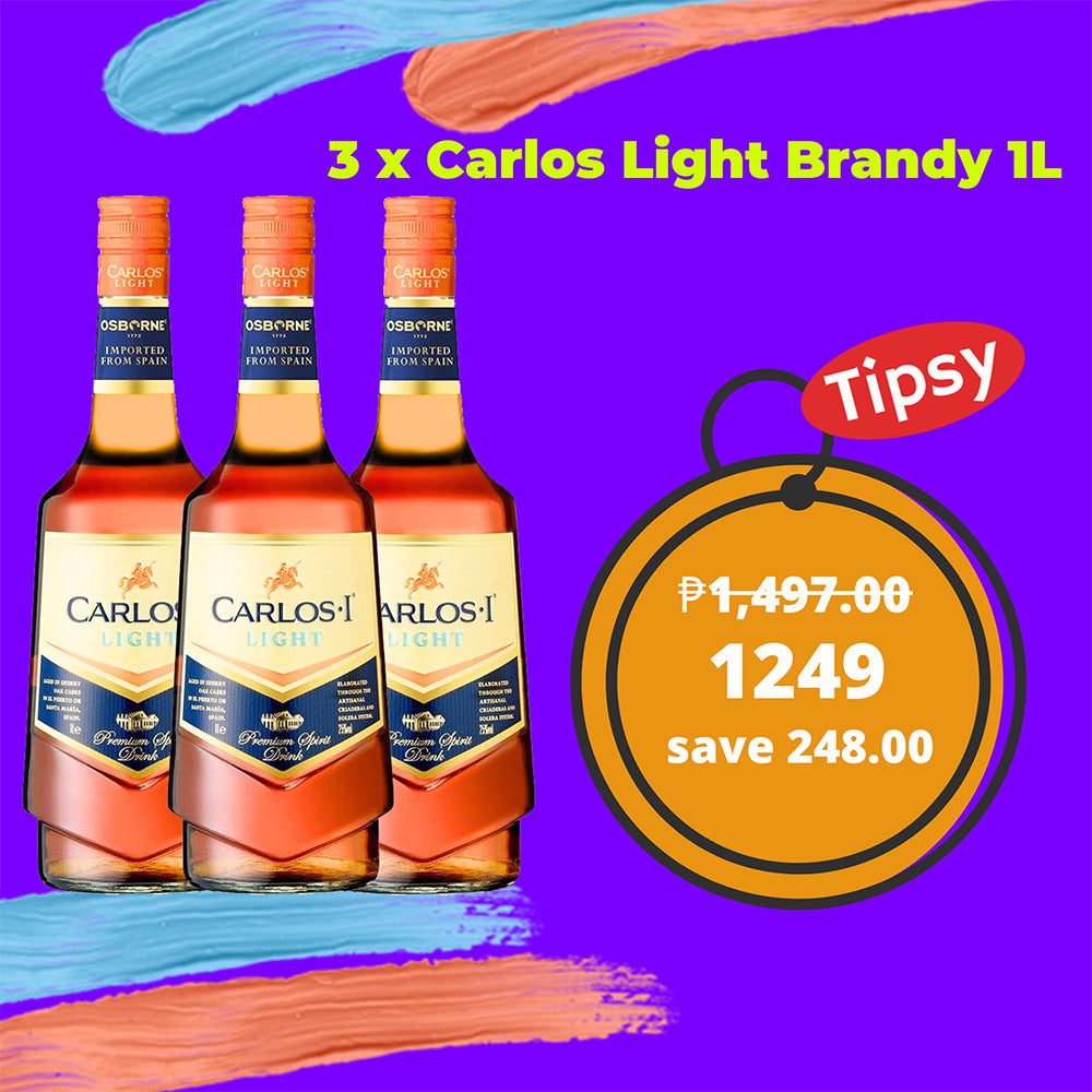 3 x Carlos Light Brandy 1L