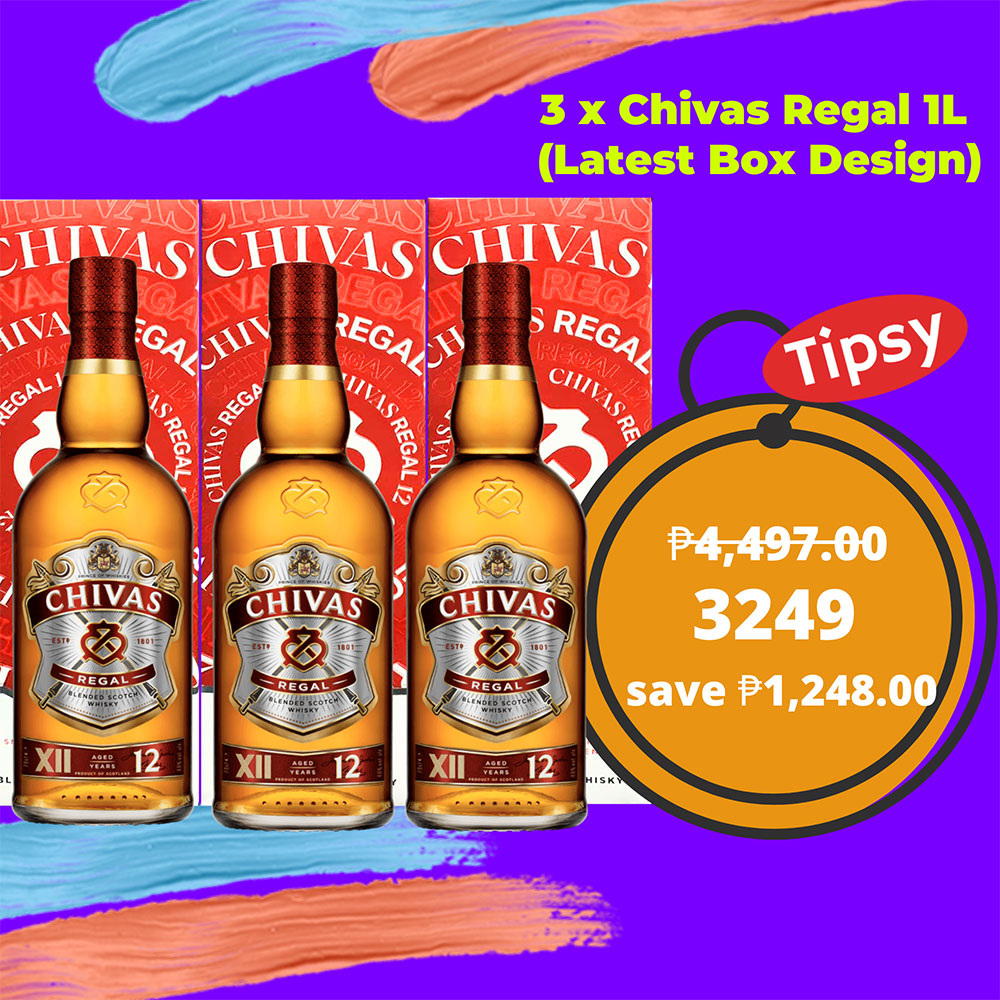 3 x Chivas Regal 1L (Latest Box Design)