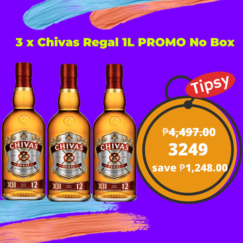 3 x Chivas Regal 1L PROMO No Box