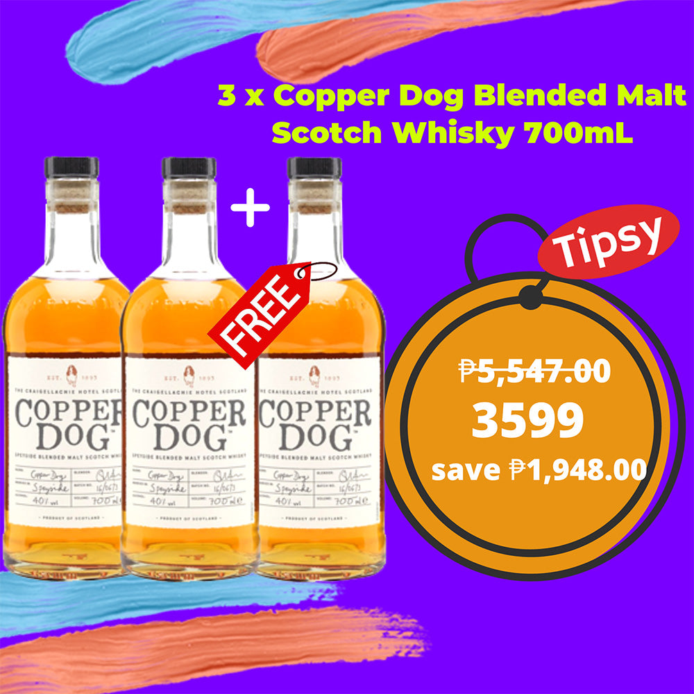 3 x Copper Dog Blended Malt Scotch Whisky 700mL