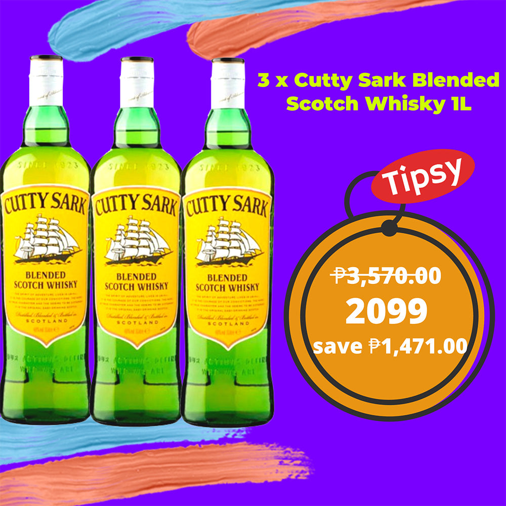 3 x Cutty Sark Blended Scotch Whisky 1L