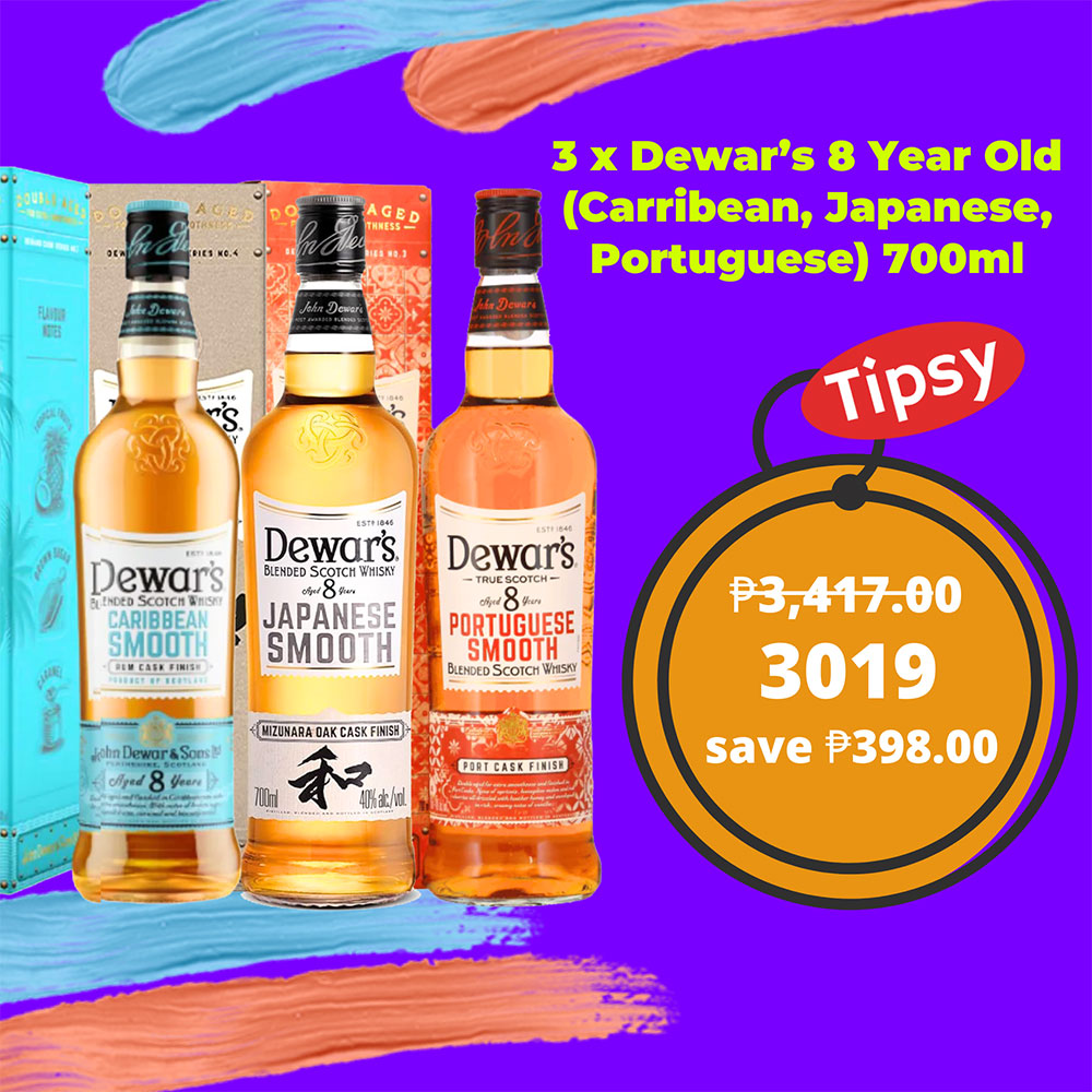 3 x Dewar’s 8 Year Old (Carribean, Japanese, Portuguese) 700ml