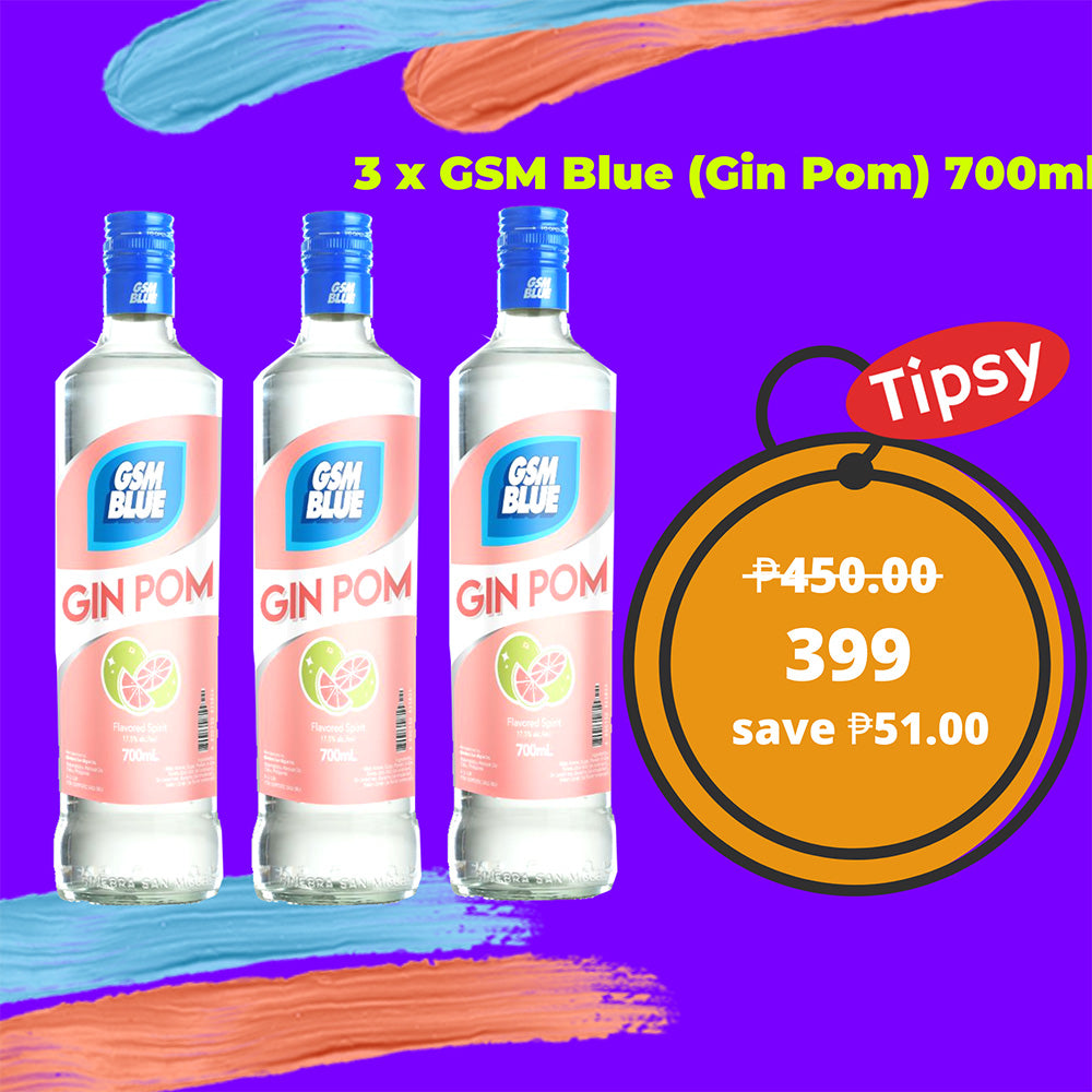 3 x GSM Blue (Gin Pom) 700ml