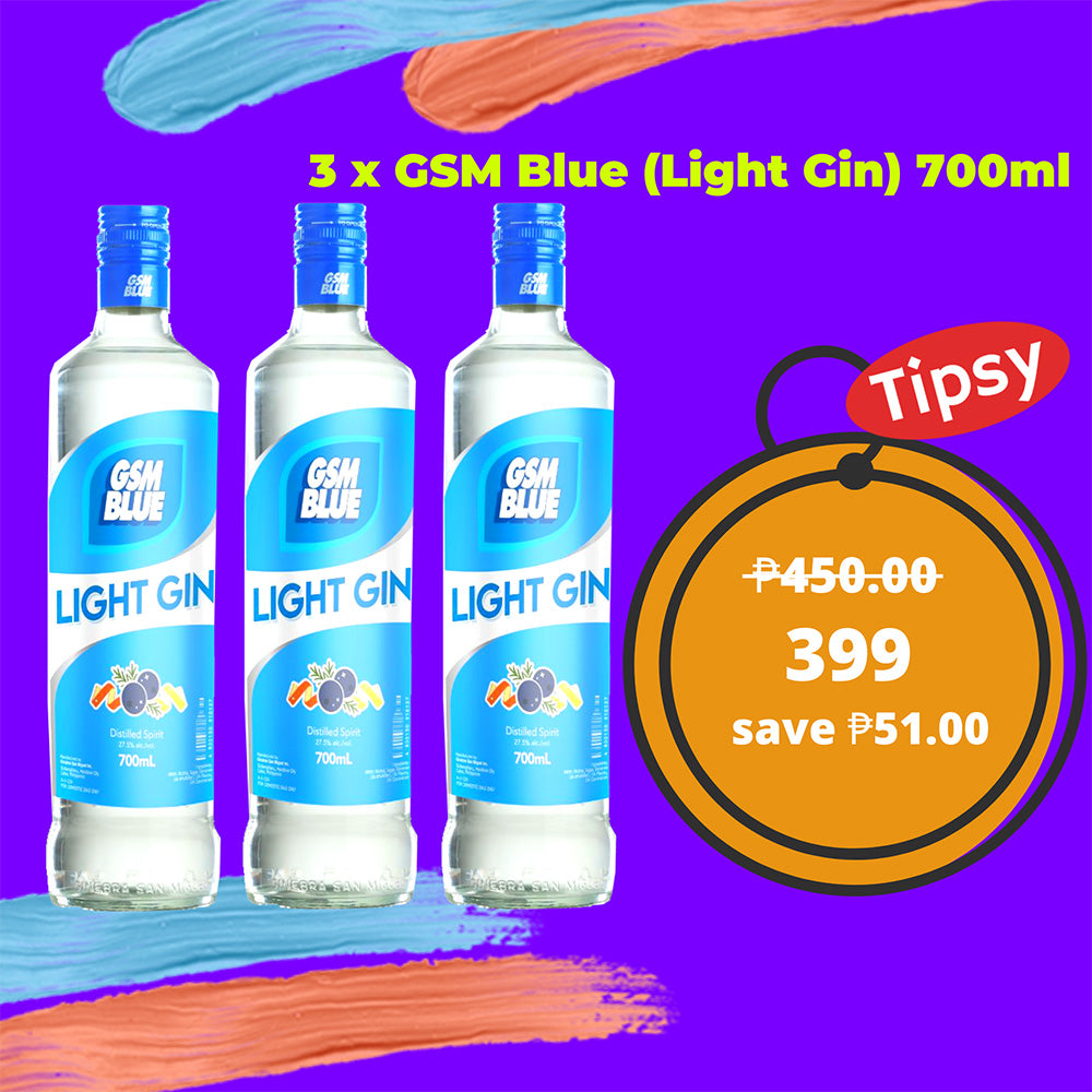 3 x GSM Blue (Light Gin) 700ml