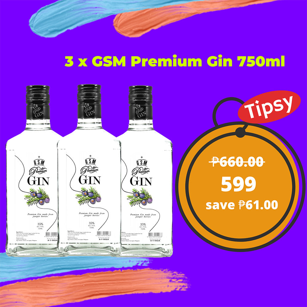 3 x GSM Premium Gin 750ml