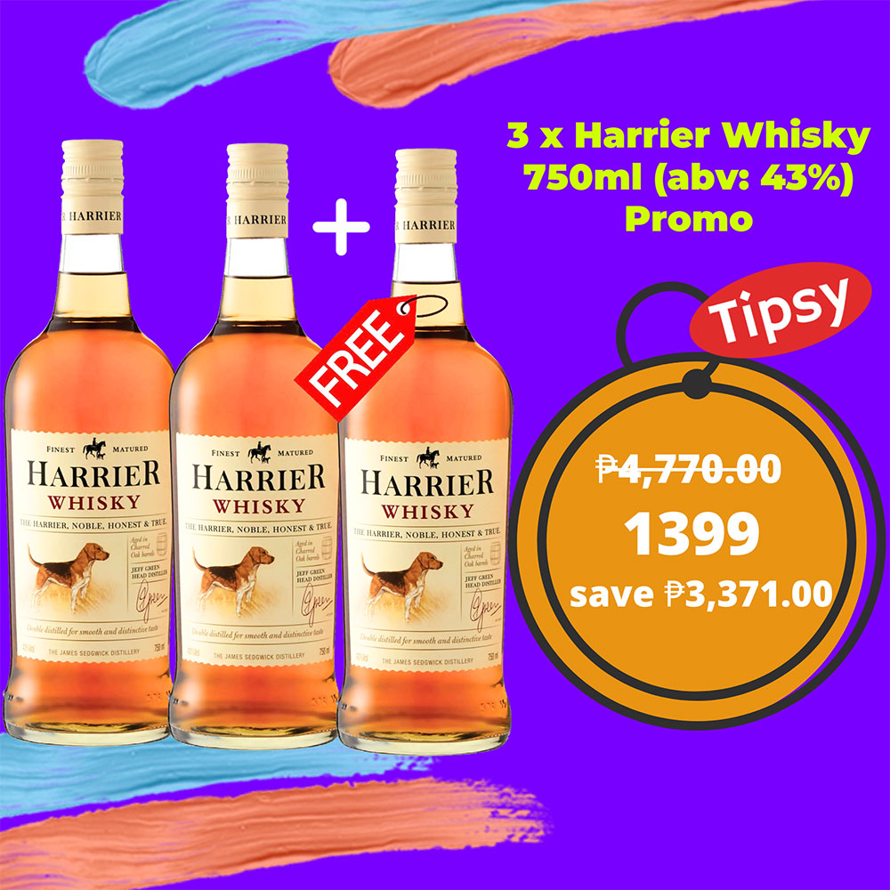 3 x Harrier Whisky 750ml (abv: 43%) Promo