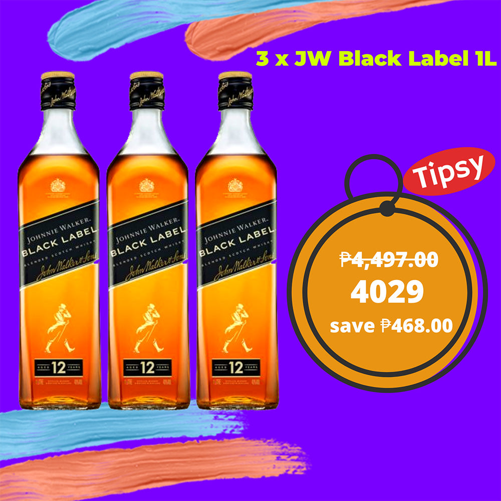 3 x Johnnie Walker Black Label 1L