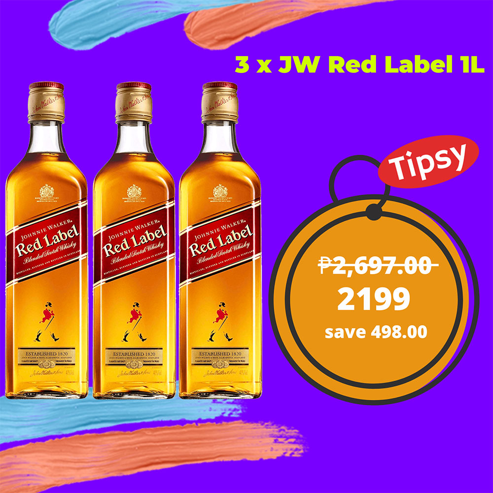 3 x Johnnie Walker Red Label Scotch Whisky 1L (Limited QTY)