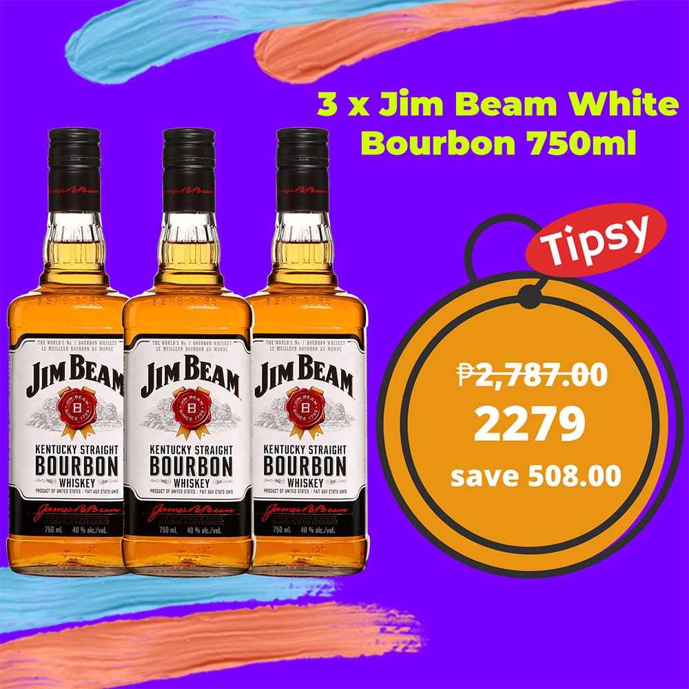 3 x Jim Beam White Bourbon 750ml