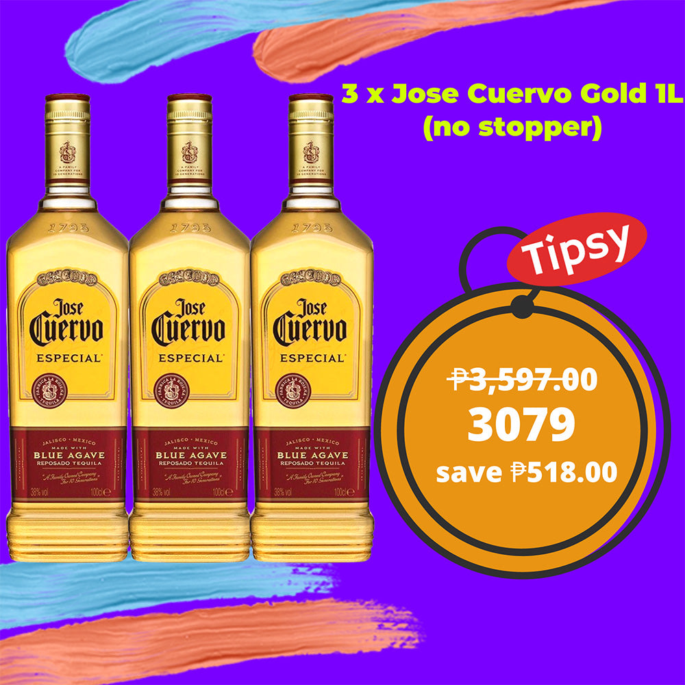 3 x Jose Cuervo Gold 1L (no stopper)