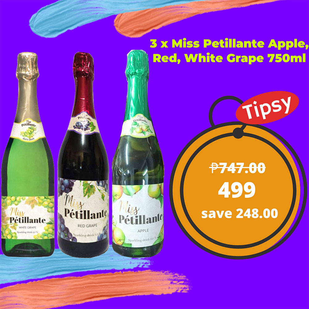 3 x Miss Petillante Apple, Red, White Grape 750ml