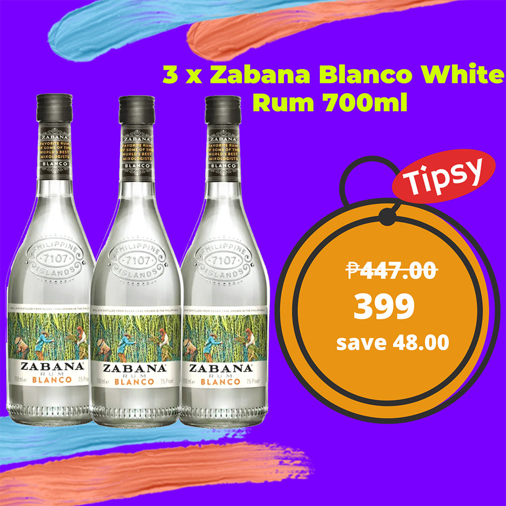 3 x Zabana Blanco White Rum 700ml