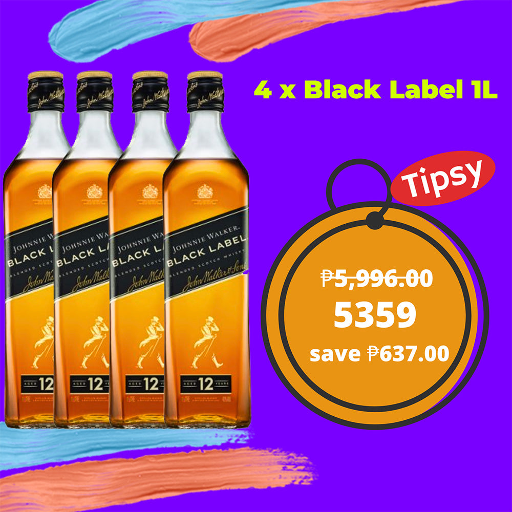 4 x Johnnie Walker Black Label 1L