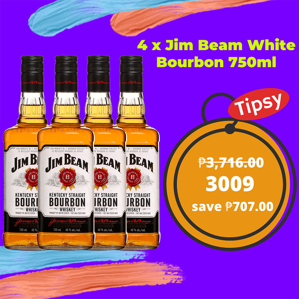 4 x Jim Beam White Bourbon 750ml