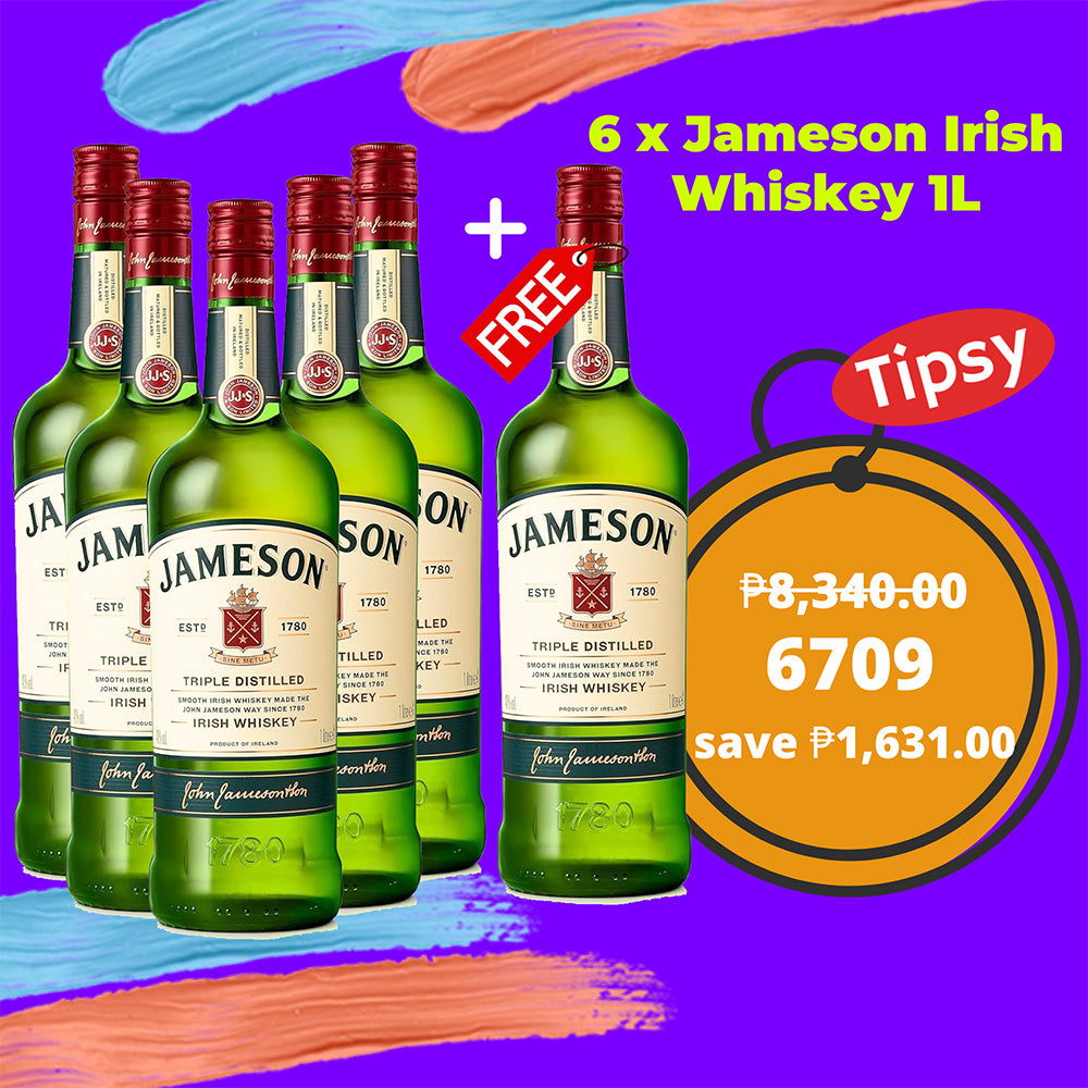 6 x Jameson Irish Whiskey 1L