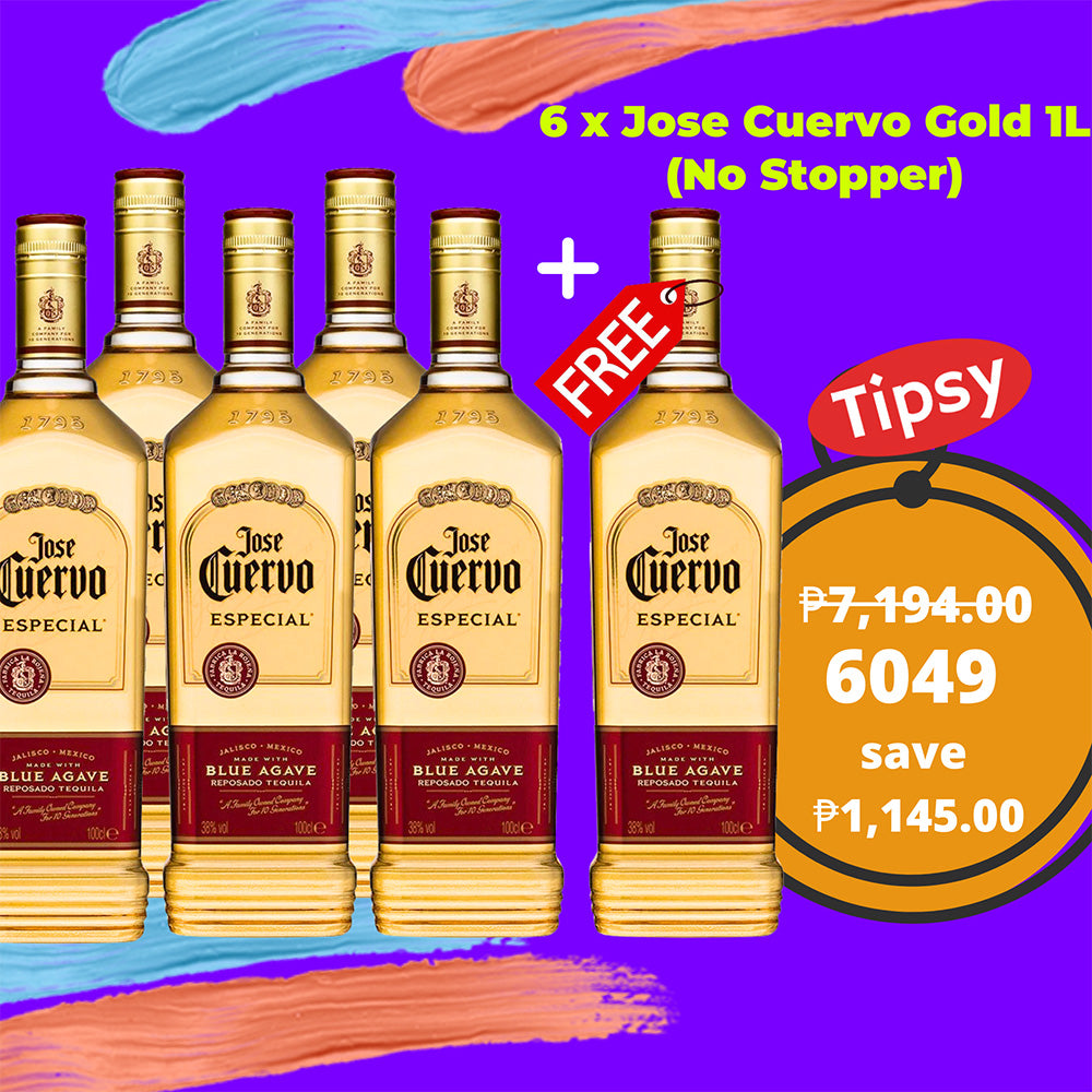 6 x Jose Cuervo Gold 1L (No Stopper)