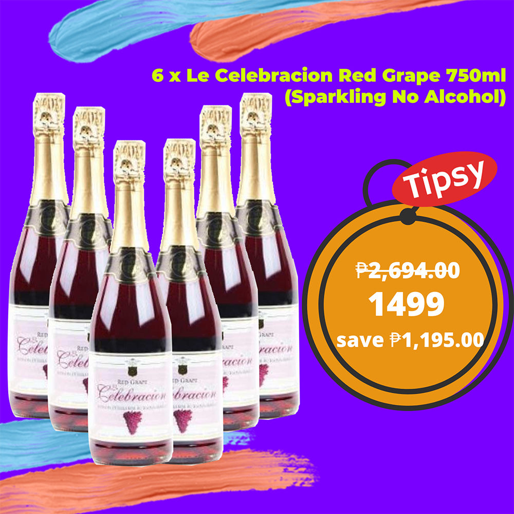 6 x Le Celebracion Red Grape 750ml (Sparkling No Alcohol)