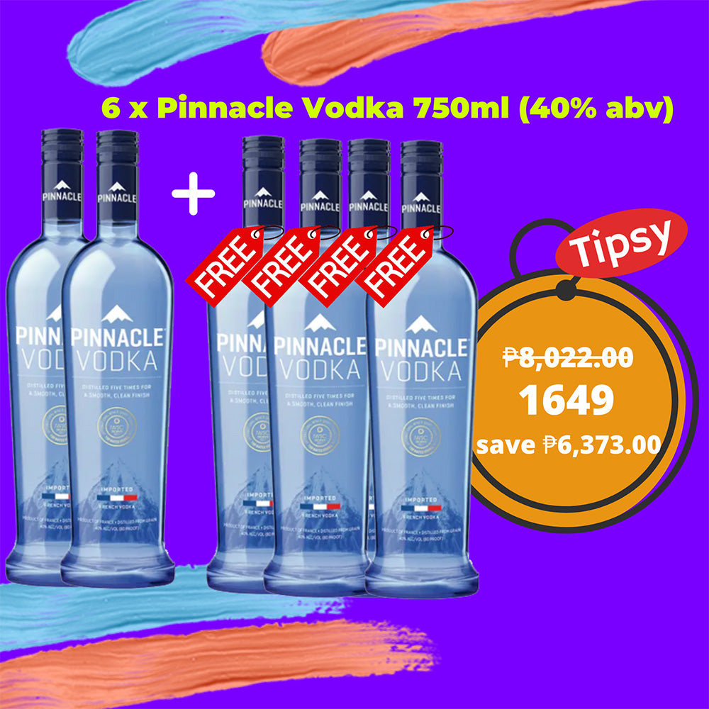 6 x Pinnacle Vodka 750ml (40% abv)