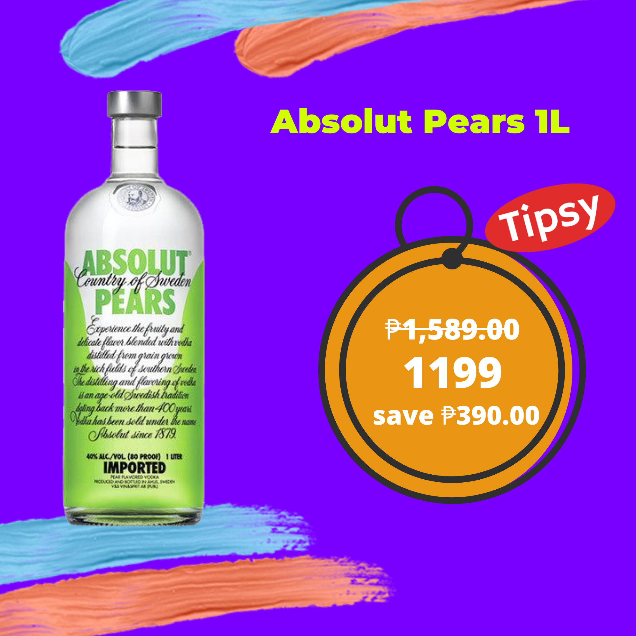 Absolut Pears 1L