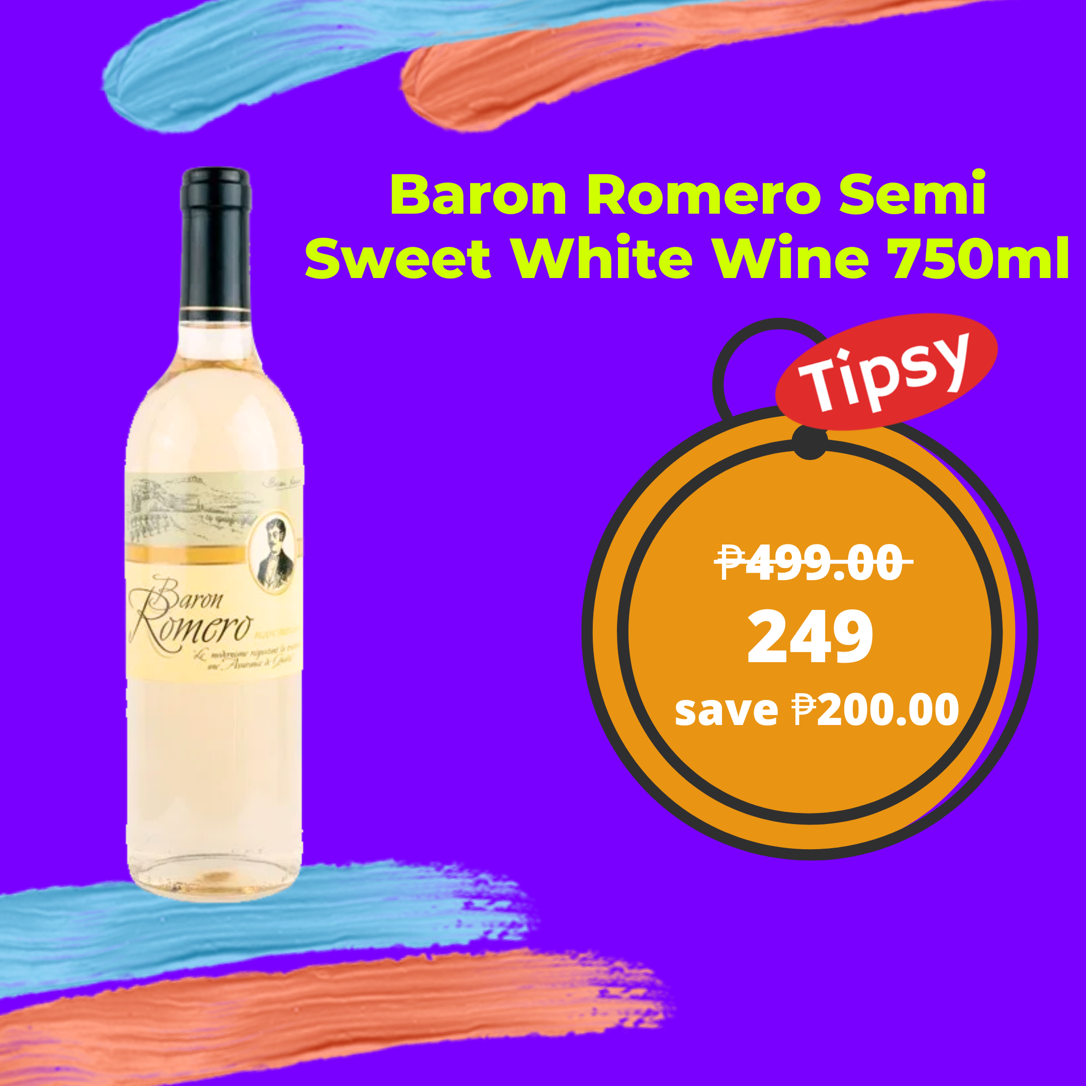 Baron Romero Semi Sweet White Wine 750ml