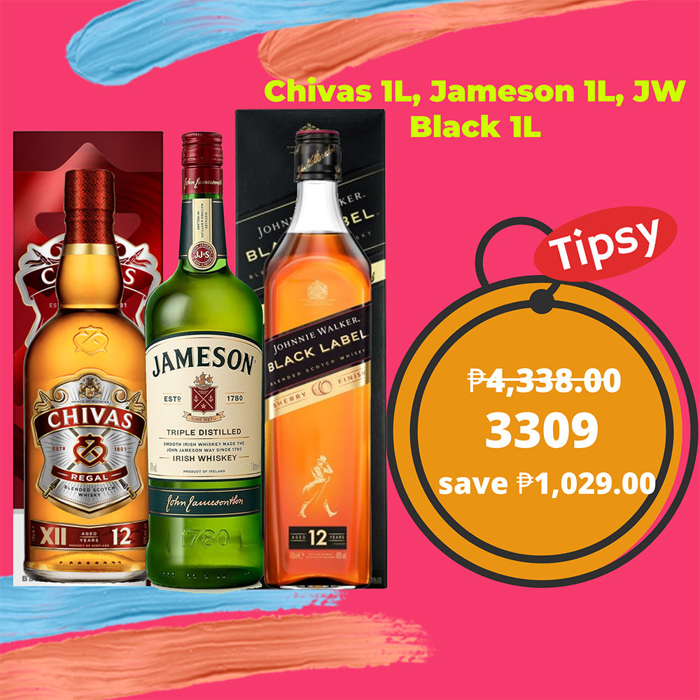 Chivas Regal 1L, Jameson 1L, Johnnie Walker Black Label 1L