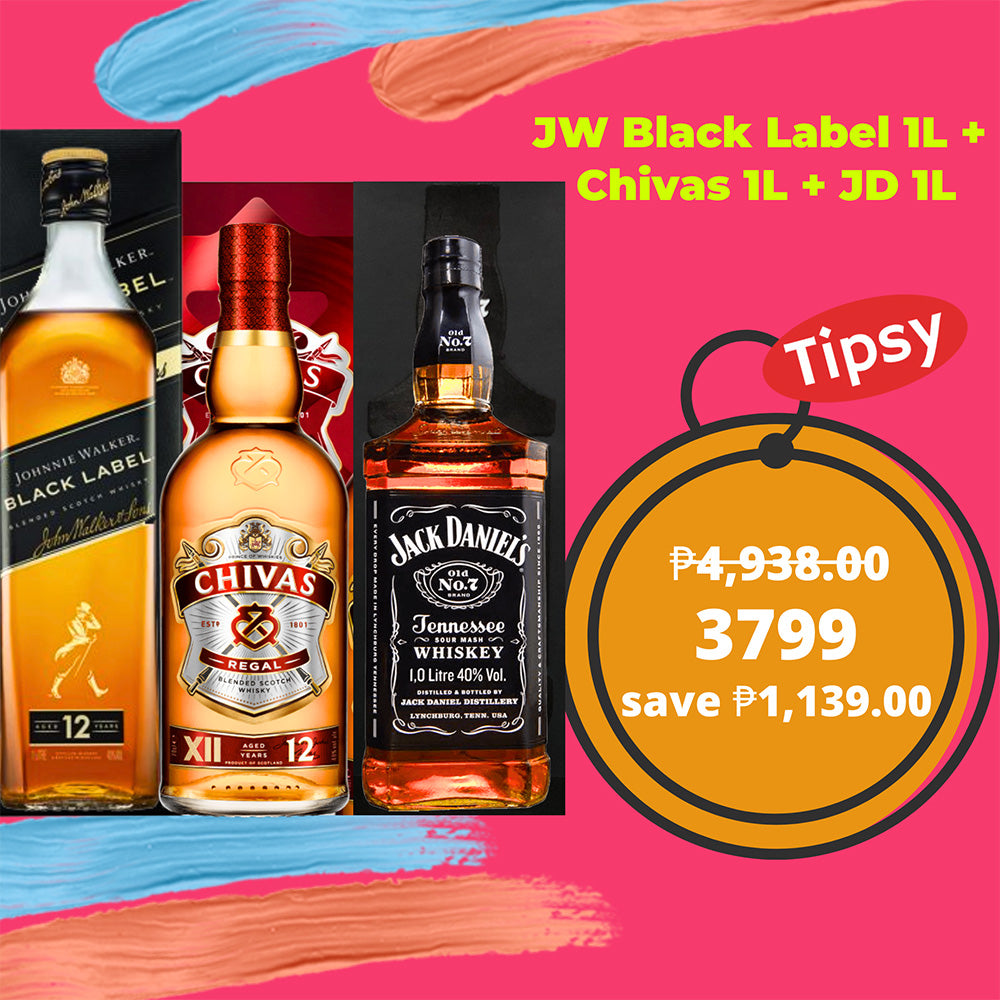 Johnnie Walker Black Label 1L, Chivas Regal 1L, Jack Daniel's 1L with Box