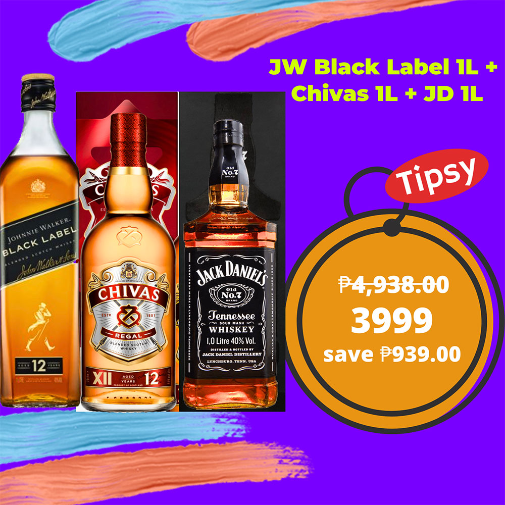 Johnnie Walker Black Label 1L, Chivas Regal 1L, Jack Daniel's 1L with Box