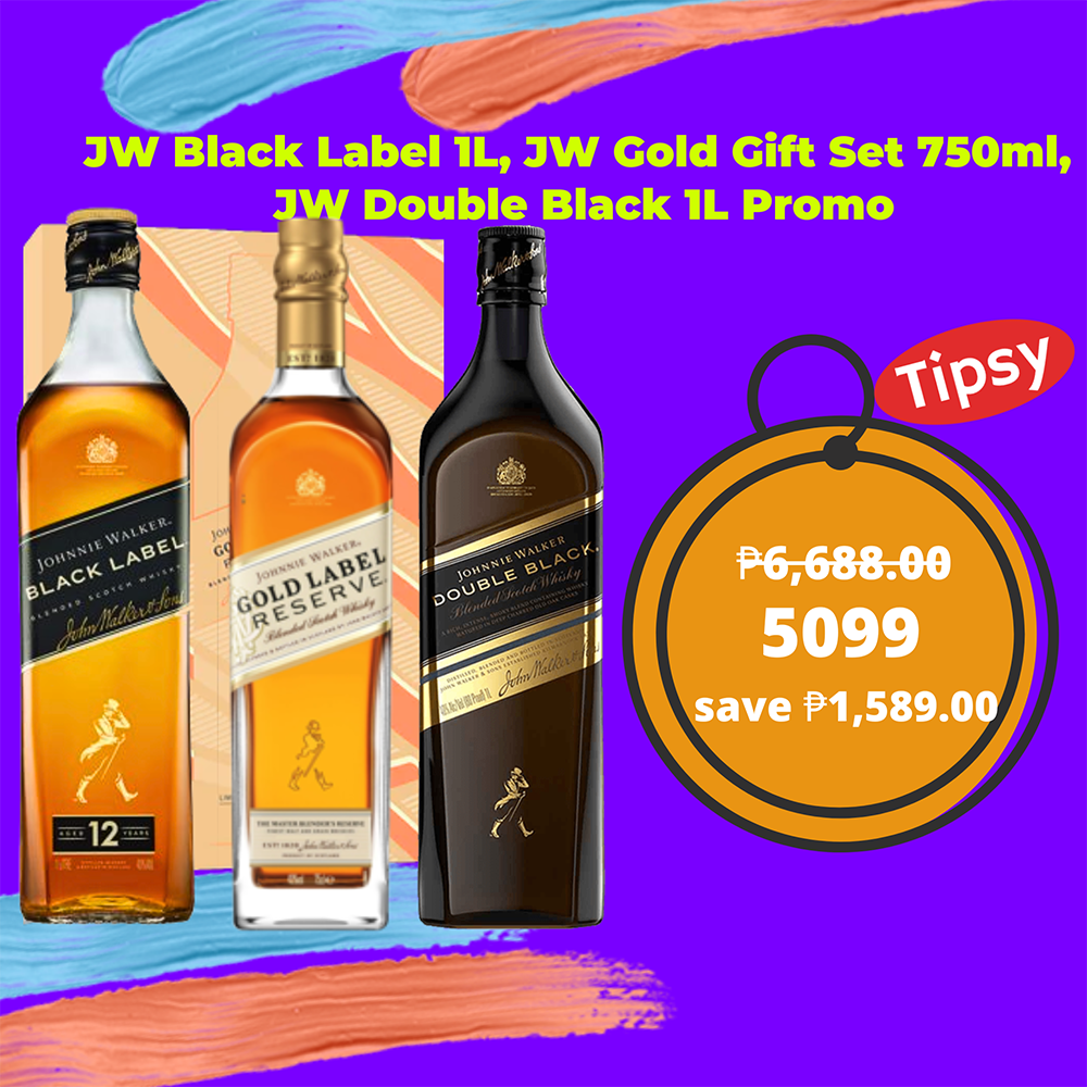 JW Black Label 1L, JW Gold Gift Set 750ml,  JW Double Black 1L Promo