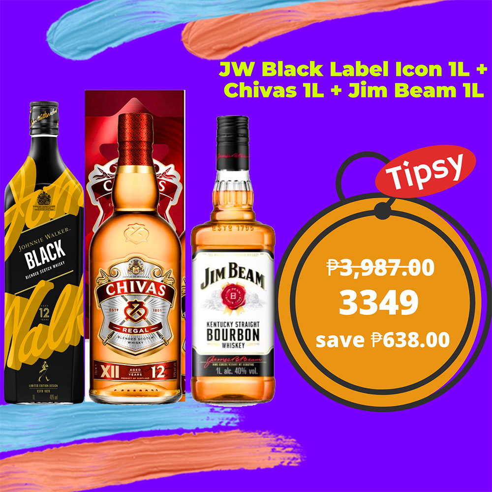 Johnnie Walker Black Label Icon 1L + Chivas Regal 1L + Jim Beam White 1L