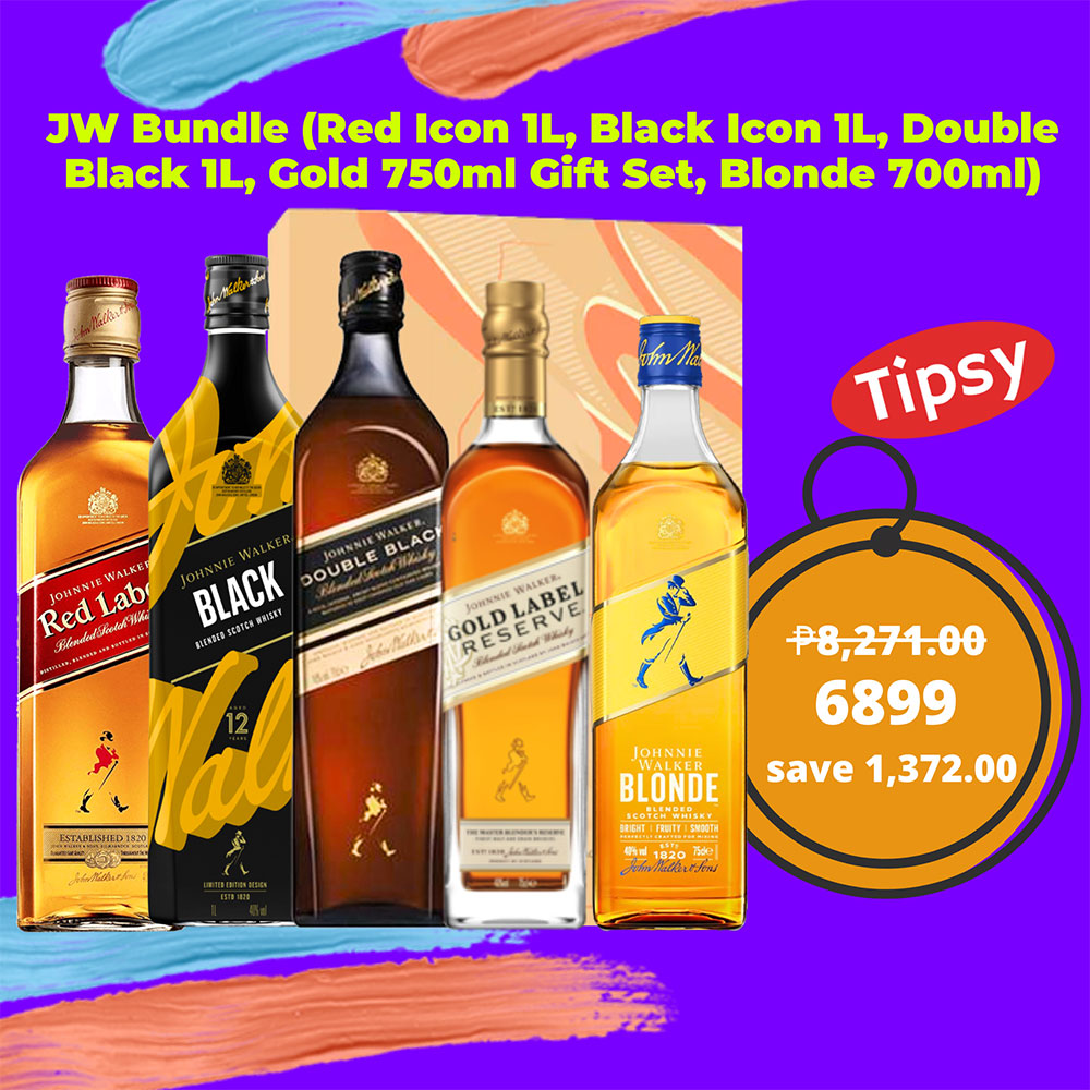 Johnnie Walker Bundle (JW Red Icon 1L, JW Black Icon 1L, JW Double Black 1L, JW Gold 750ml Gift Set, JW Blonde 700ml)