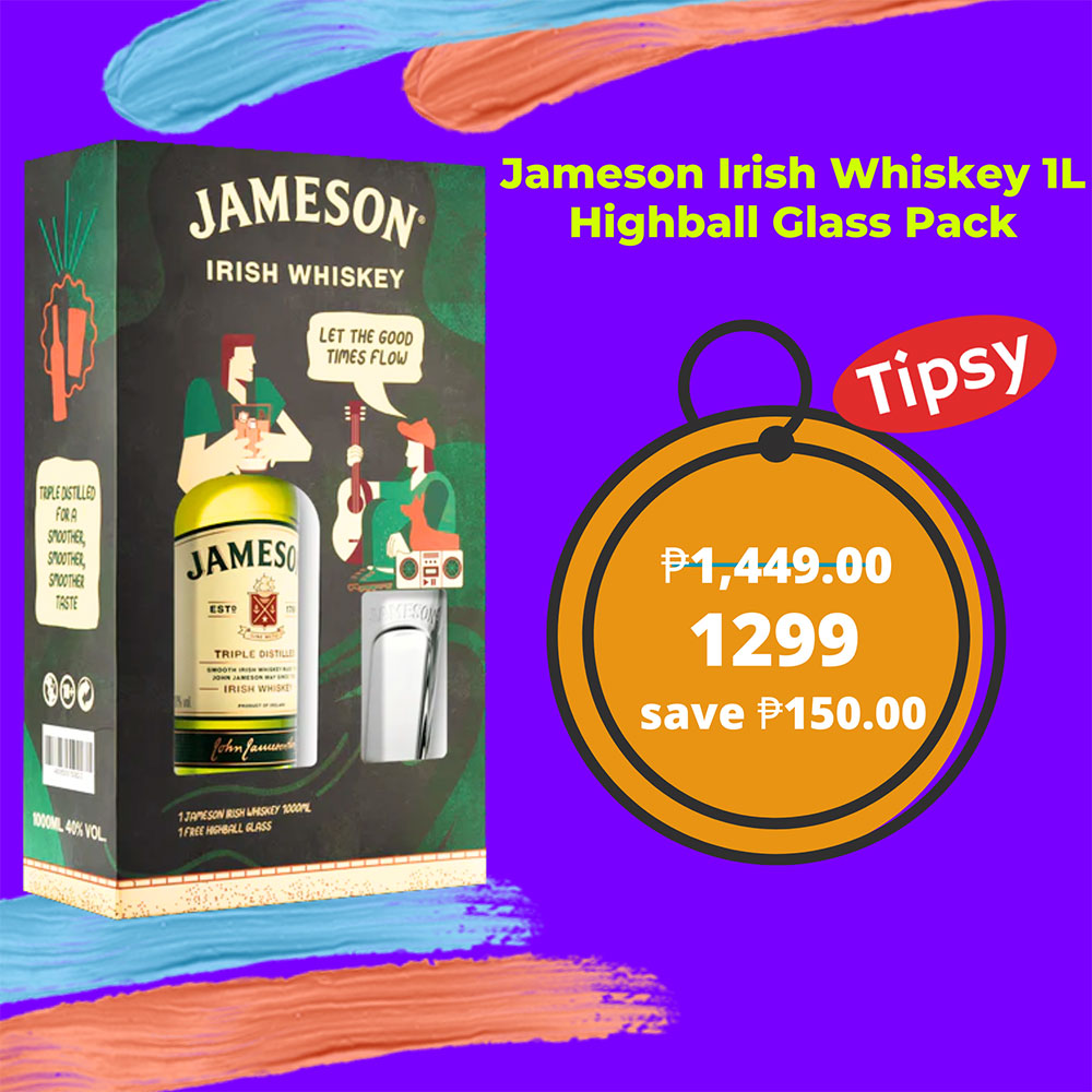 Jameson Irish Whiskey 1L Highball Glass Pack