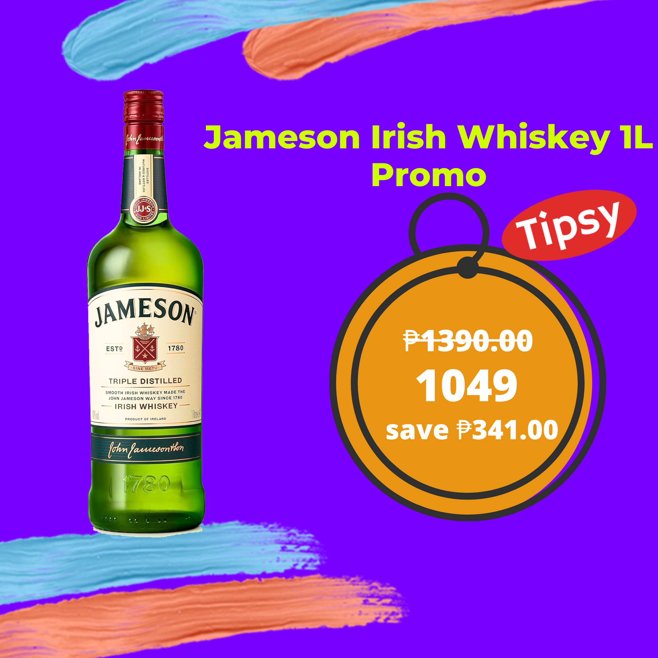 Jameson Irish Whiskey 1L Promo