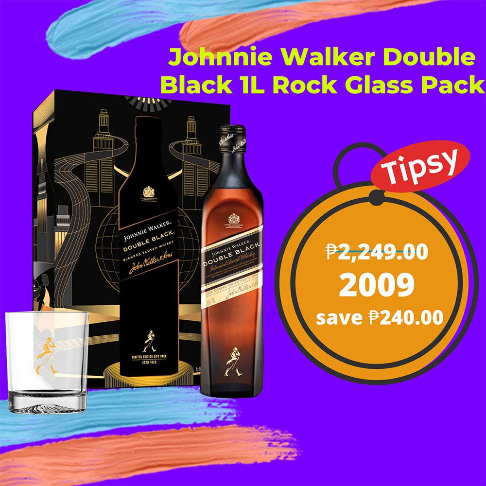 Johnnie Walker Double Black 1L Rock Glass Pack