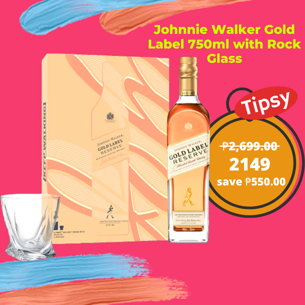 Johnnie Walker Gold Label 750ml w/ Rock Glass