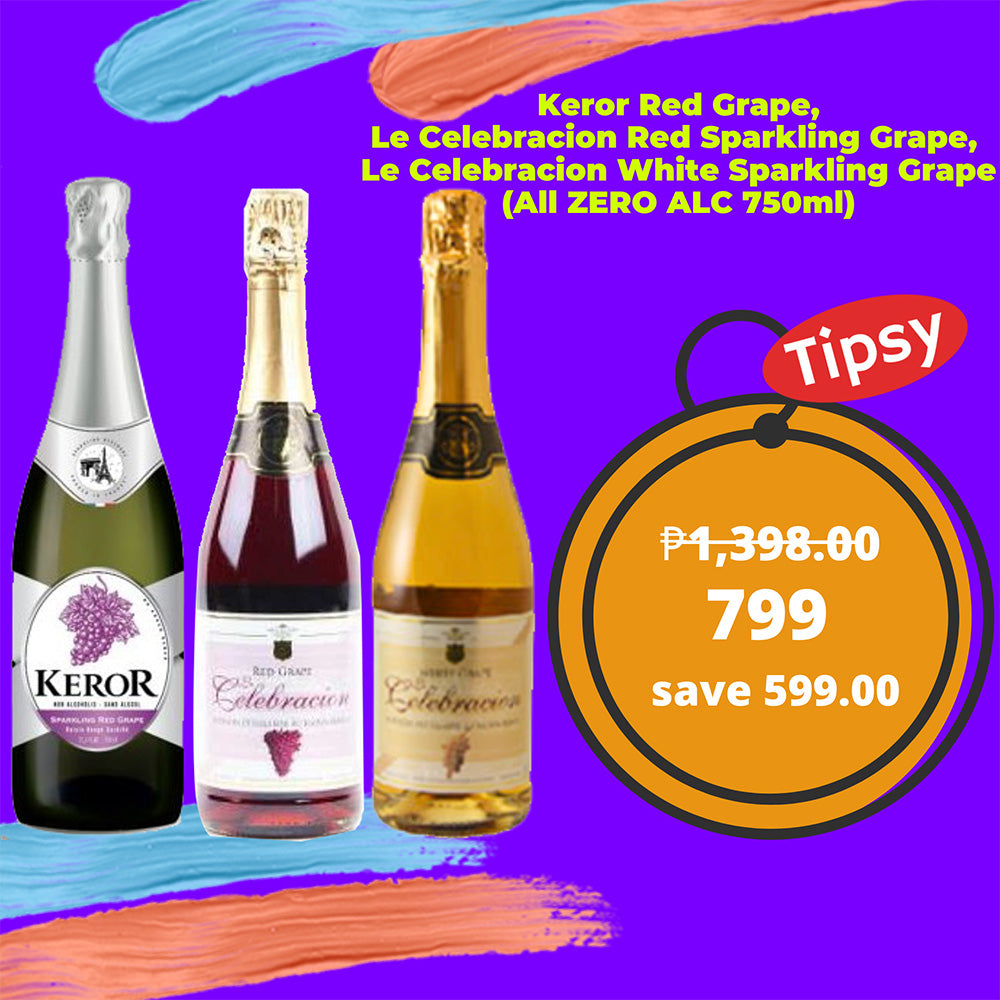 Keror Red Grape, Le Celebracion Red Sparkling Grape,  Le Celebracion White Sparkling Grape (All ZERO ALC 750ml)