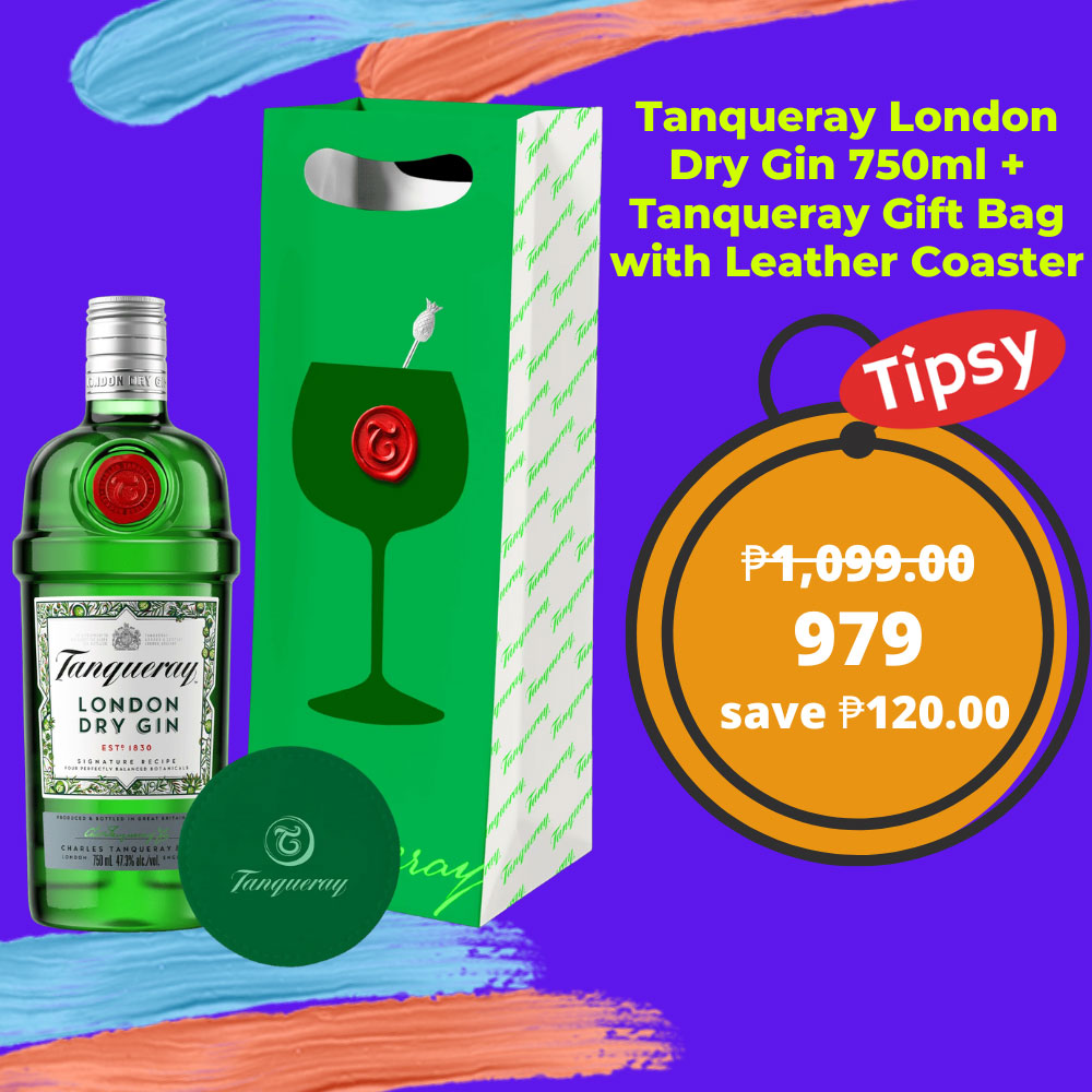 Tanqueray London Dry Gin 750ml + Tanqueray Gift Bag with Leather Coaster