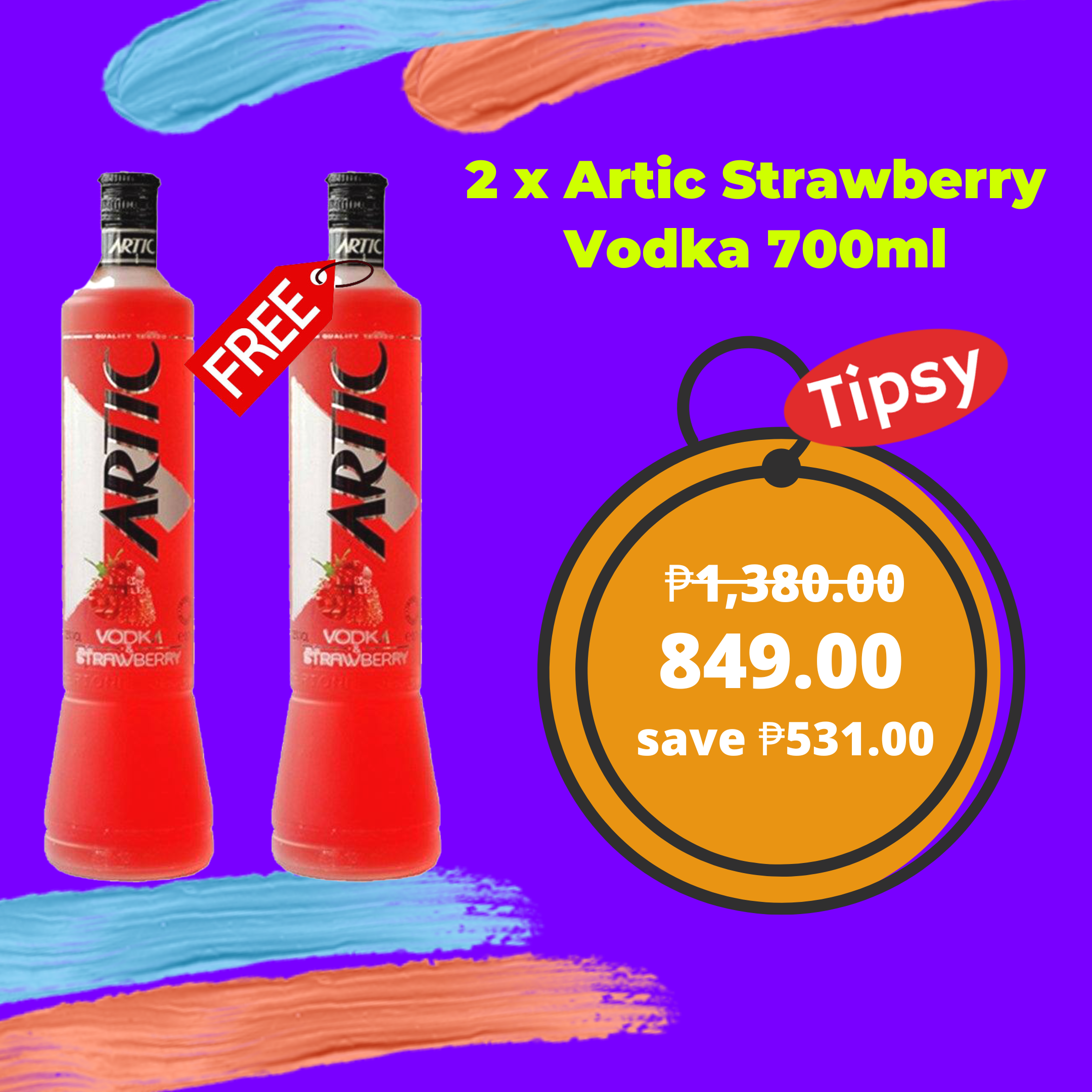 2 x Artic Strawberry Vodka 700ml