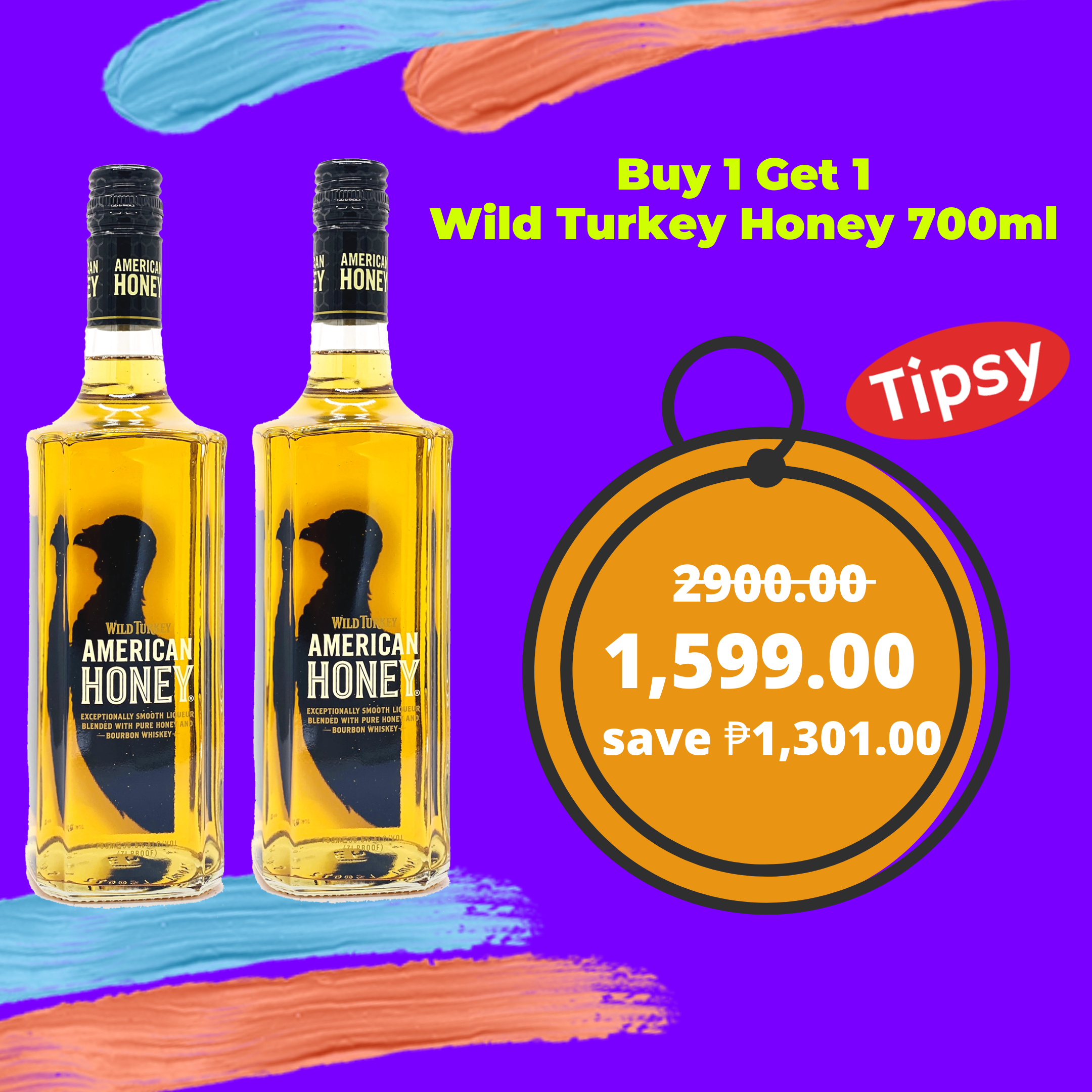 2 x Wild Turkey Honey 700ml