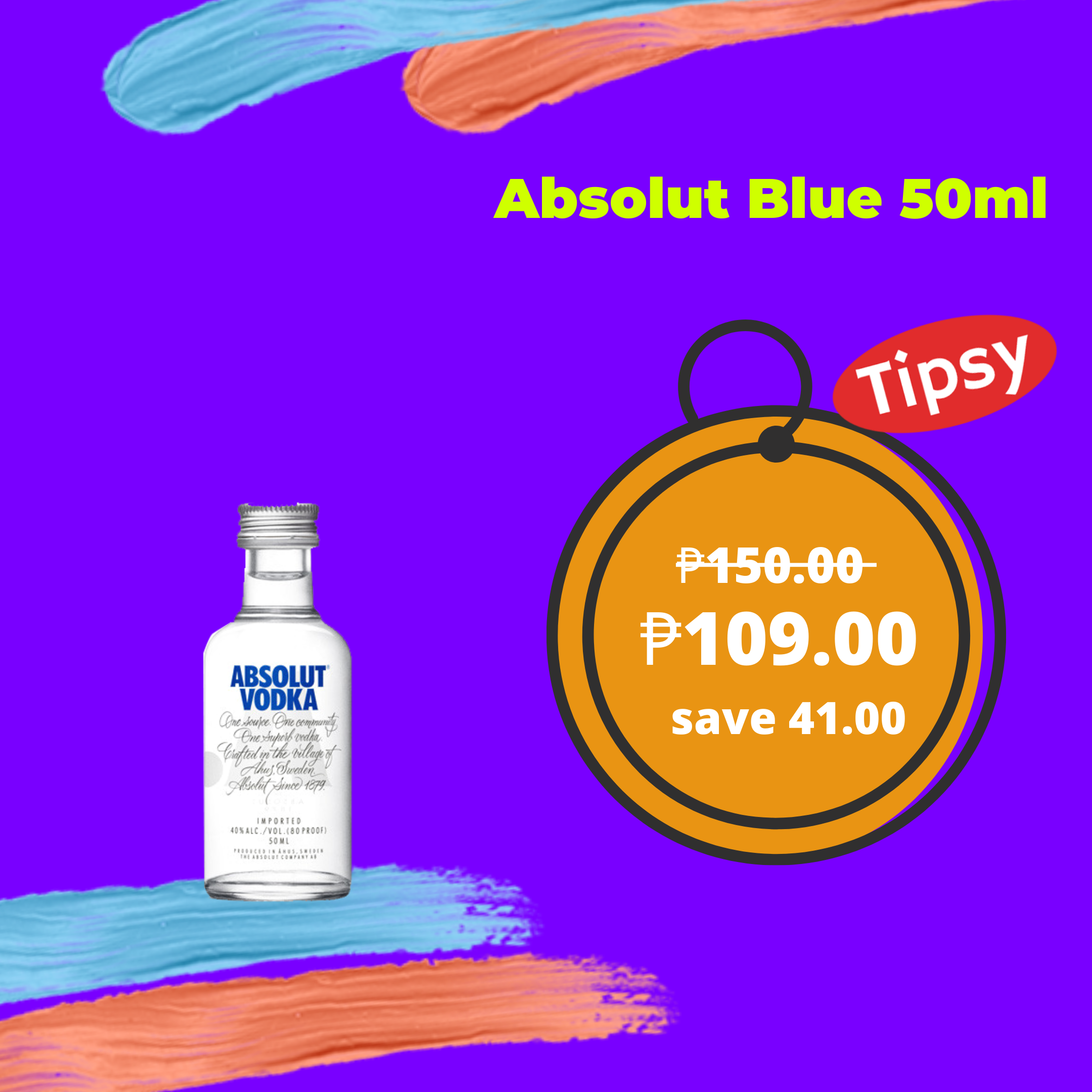 Absolut Blue Vodka 50ml