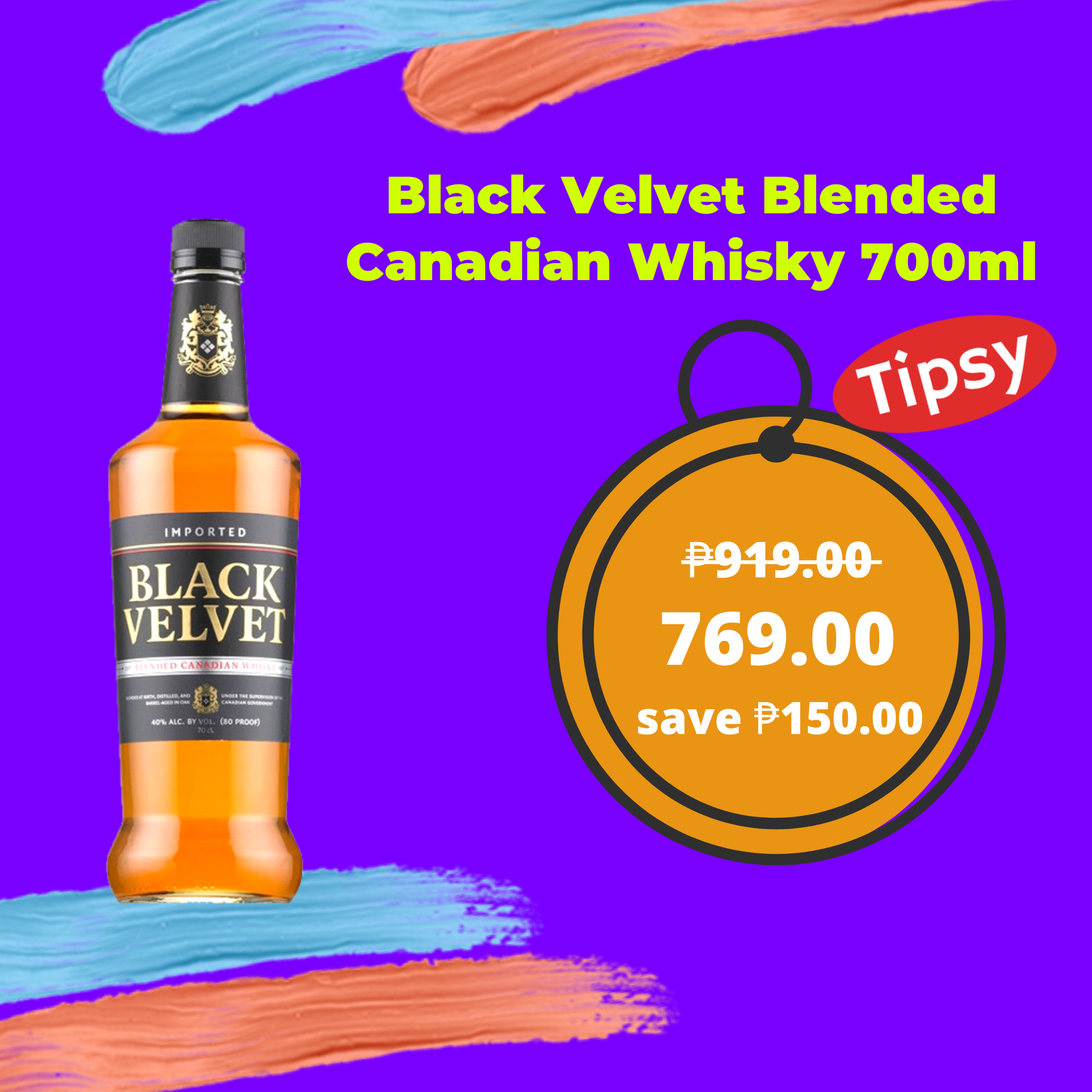 Black Velvet Blended Canadian Whisky 700ml