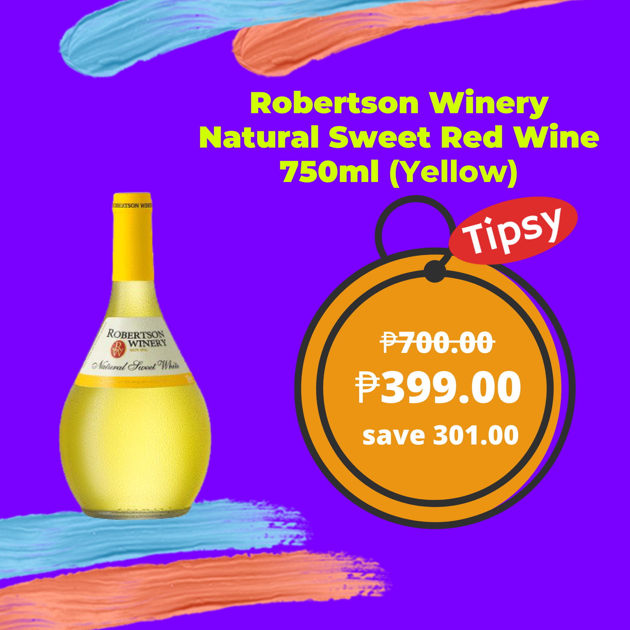 Robertson Winery Natural Sweet Red Wine 750ml (Yellow)