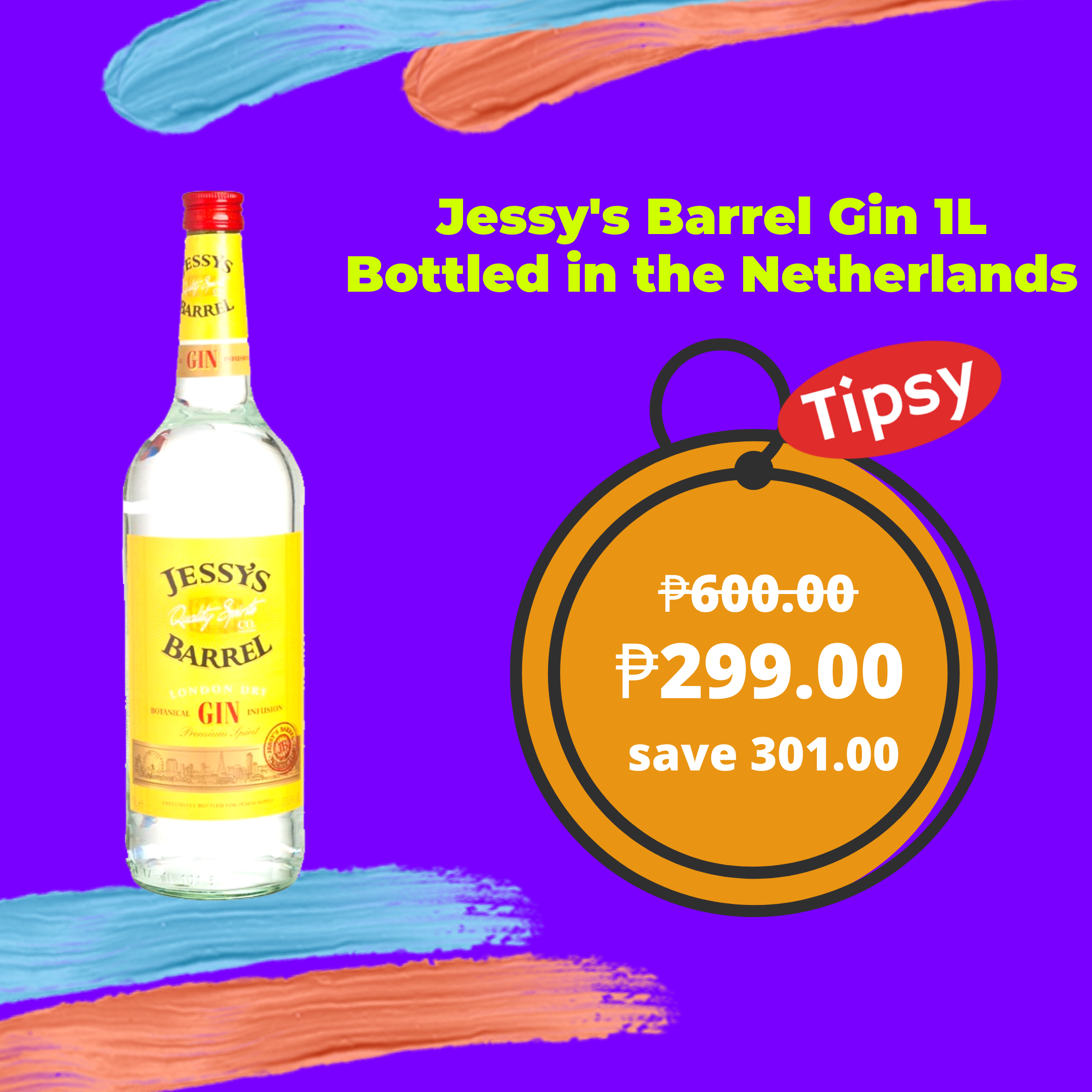 Jessy's Barrel Gin 1L (Bottled in Netherlands)